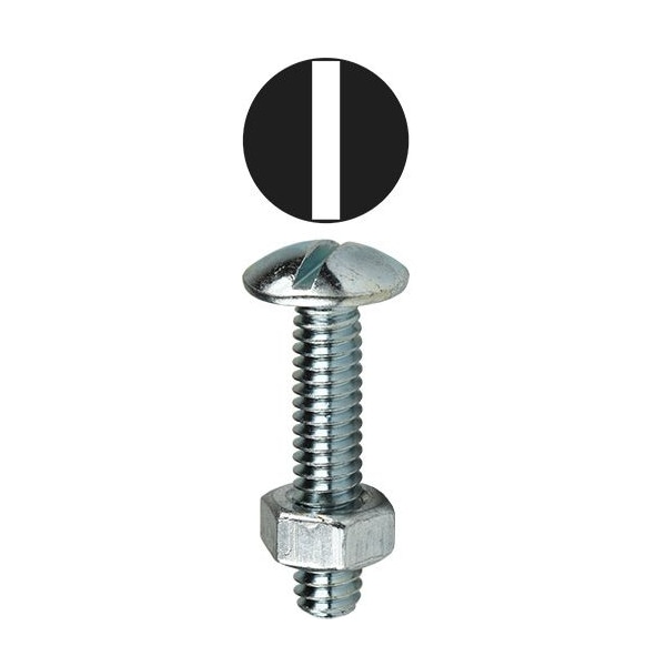 Dottie 3/16"-24 x Slotted Truss Stove Bolt Kit, Zinc Plated Finish, Carbon Steel 316 - main
